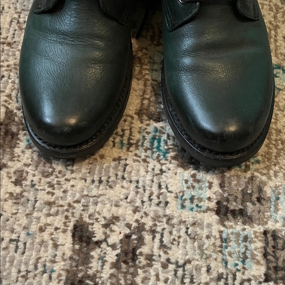 Dark Green Leather Boots - Picture 2 of 6
